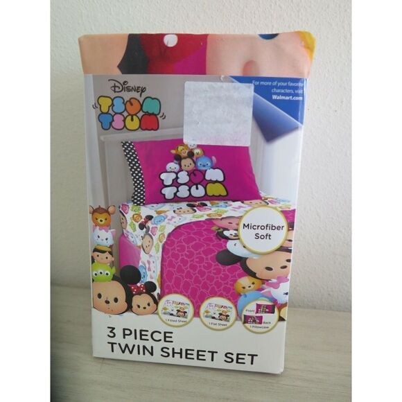 Disney 3 Piece TWIN Sheet Set, "Tsum Tsum" - Picture 1 of 4